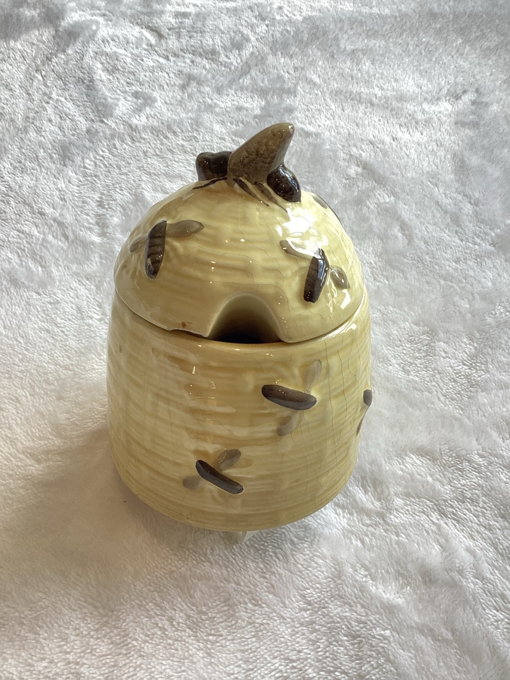 🇩🇪Vintage Ceramic Honey Pot Beehive Bees Made in ‘West’ Germany Yellow - Picture 4 of 15